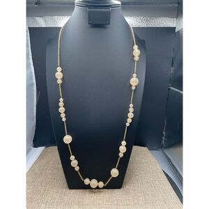 J CREW OPAQUE CLEAR LUCITE BALL LONG CHAIN NECKLACE VINTAGE Everyday Wear